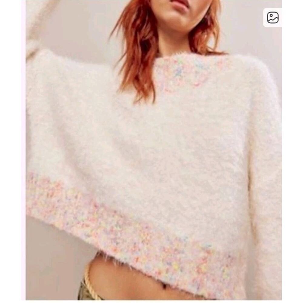Free People Stardust Pullover Womens SZ S Gardenia Combo OB 1841656 NEW